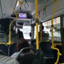 Reizigers, passagiers, bus