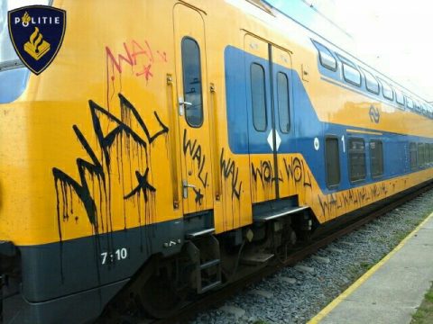 Graffiti trein in Noord-Holland (foto NS)