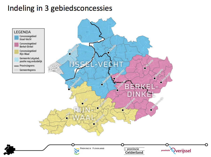 Nieuwe concessie-indeling voor oostelijke provincies