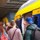 Drukte trein op Utrecht
