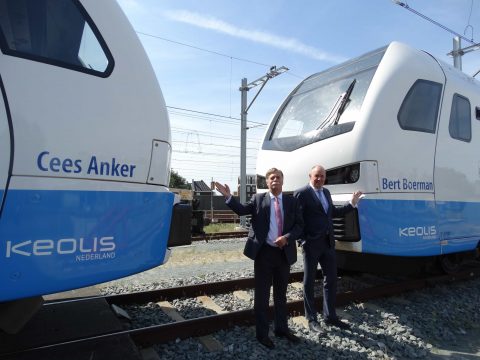 Cees Anker en Bert Boerman-trein Keolis