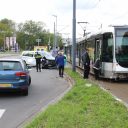 Aanrijding tram en taxi in Schiedam (bron: GinoPress)