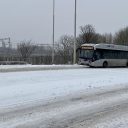 Bus RET in sneeuw