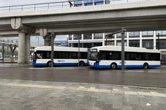Elektrische bussen GVB op Sloterdijk
