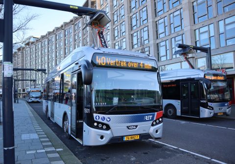 Elektrische bus lijn 40 Rotterdam. Foto: RET