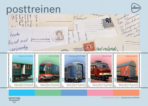 Postzegels posttreinen, foto Spoorwegmuseum
