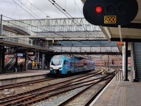 De trein van Connexxion is tot eind dit jaar te bewonderen op het spoor tussen Amersfoort en Ede-Wageningen.